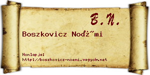 Boszkovicz Noémi névjegykártya